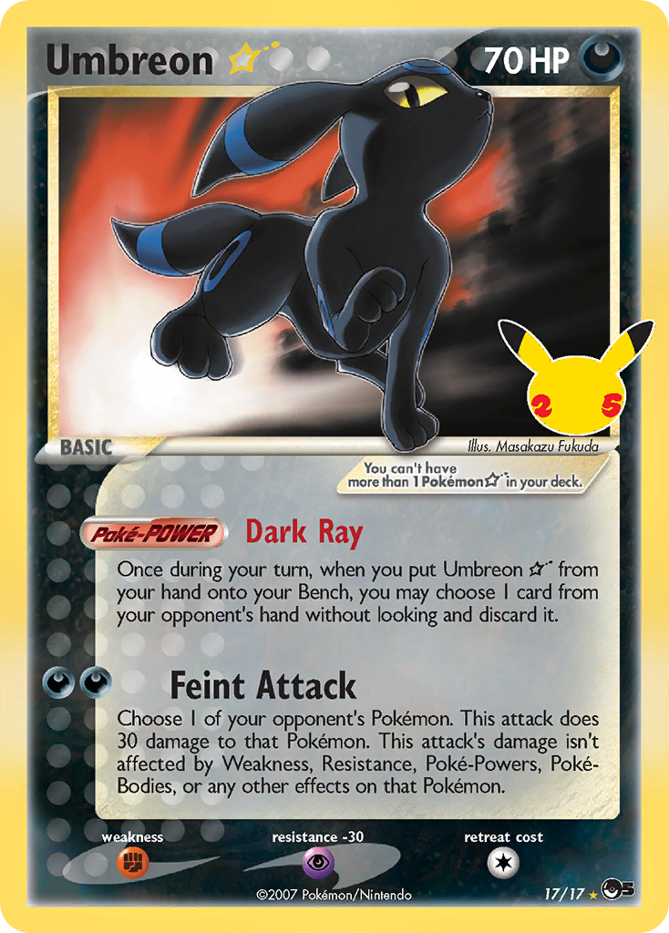 Umbreon Star 17/17 Celebrations: Classic Collection Pokemon NM