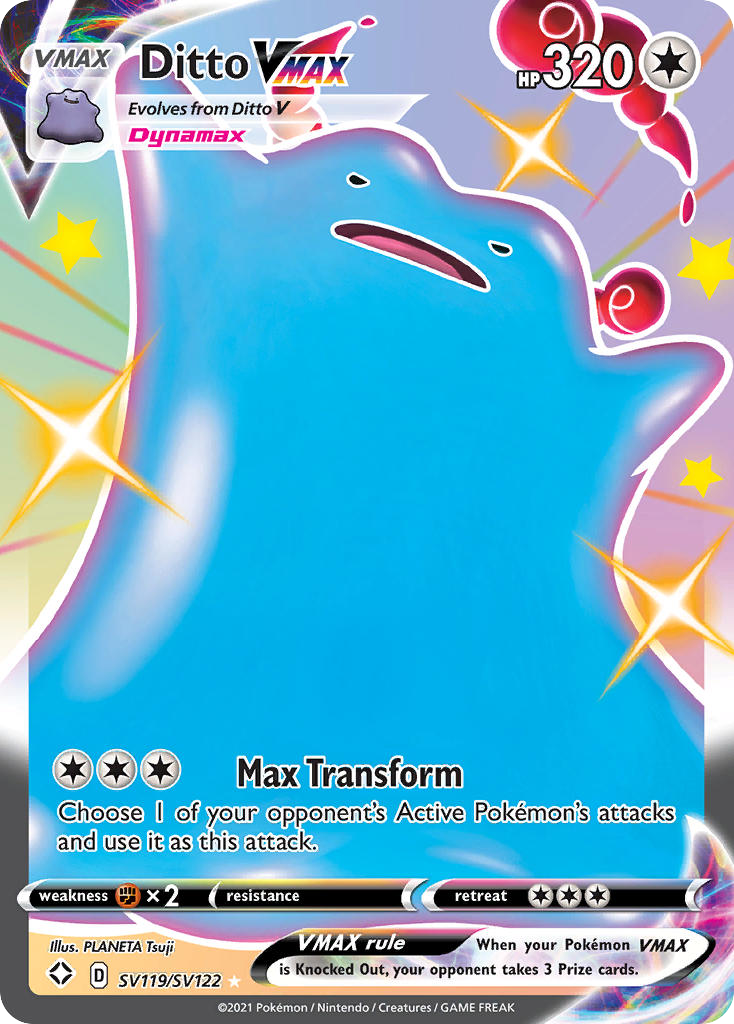 Ditto VMAX SV119/SV122 Holo VMAX Rare Shining Fates Shiny Vault Pokemon NM