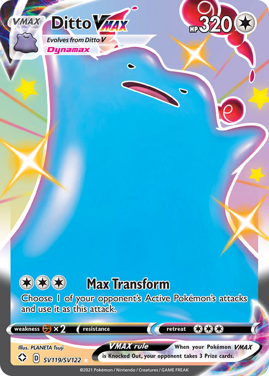 Ditto VMAX SV119/SV122 Holo VMAX Rare Shining Fates Shiny Vault Pokemon NM