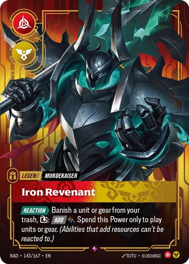 Mordekaiser, Iron Revenant 143/167 Rare Radiance Riftbound Foil Near Mint