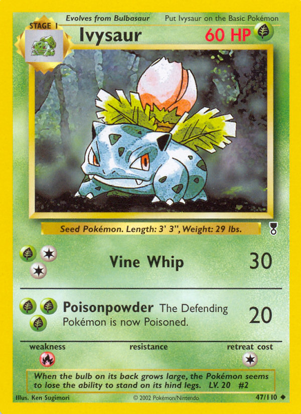 Ivysaur 47/110 Uncommon Legendary Collection Pokemon Reverse Holo Damaged