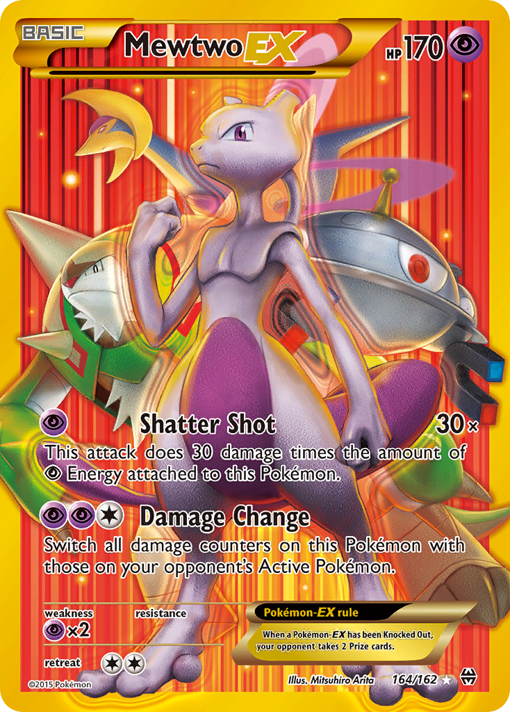 Mewtwo EX 164/162 Secret Rare BREAKthrough Pokemon Holo Lightly Played