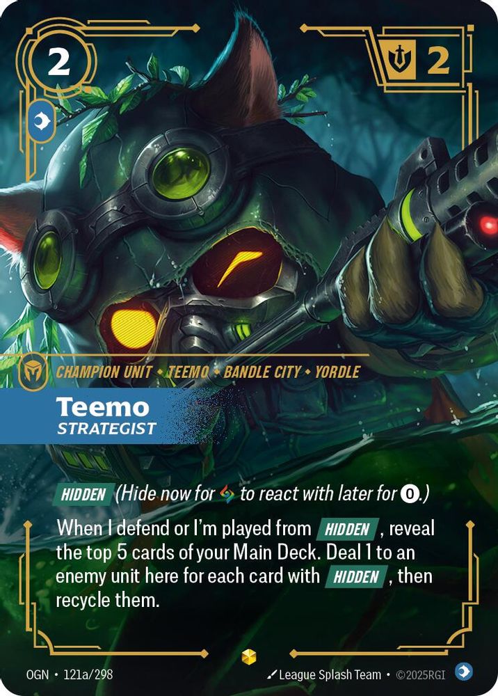 Teemo - Strategist (Alternate Art) 121A/298 Showcase Origins Riftbound Foil NM