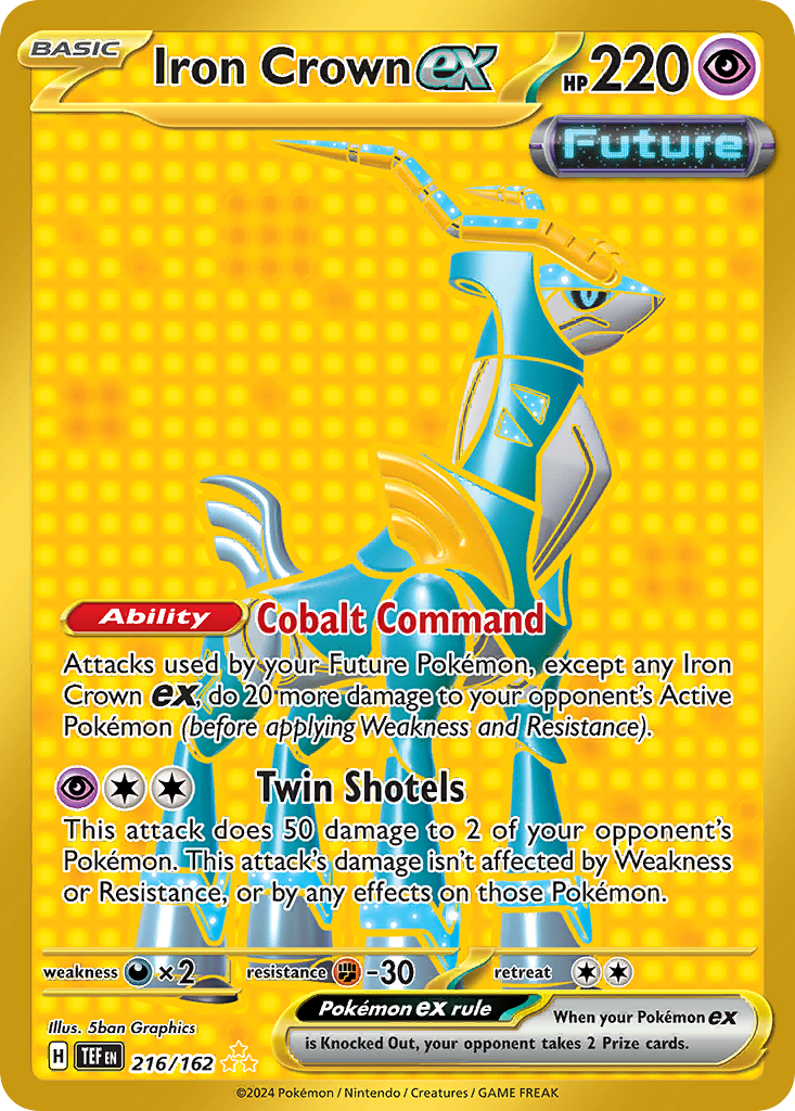 Iron Crown ex 216/162 Hyper Rare Temporal Forces Pokemon Near Mint