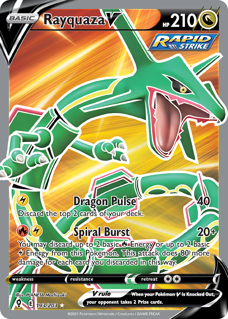 Rayquaza V 193/203 Ultra Rare Evolving Skies Pokemon Holo Near Mint