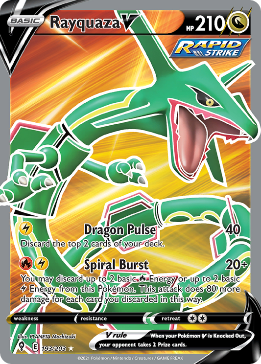 Rayquaza V 193/203 Ultra Rare Evolving Skies Pokemon Holo Near Mint
