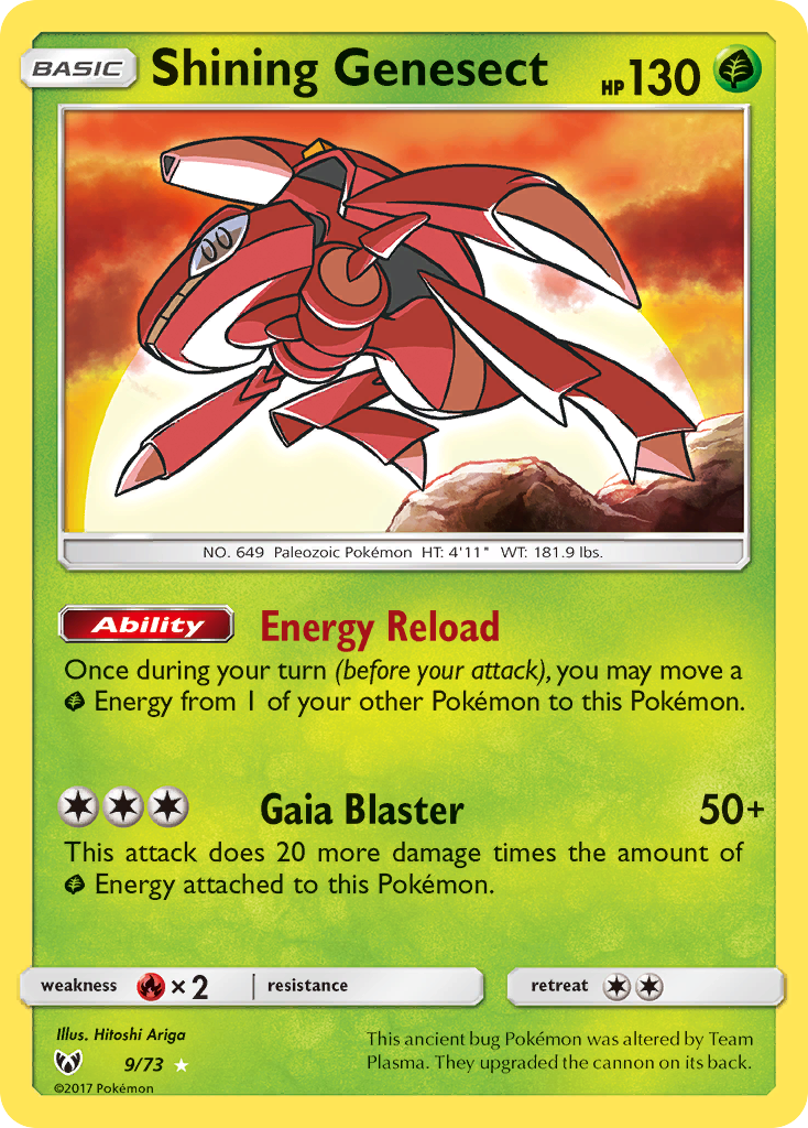 Shining Genesect 9/73 Rare Shining Shining Legends Pokemon Holo Near Mint