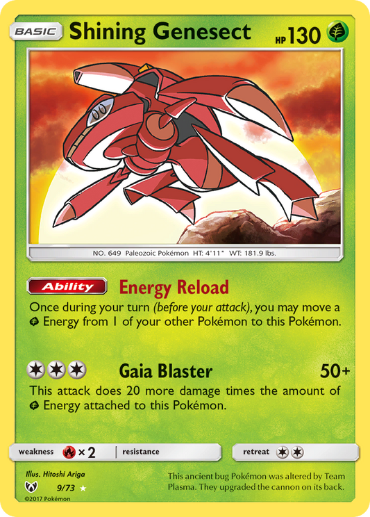 Shining Genesect 9/73 Rare Shining Shining Legends Pokemon Holo Near Mint