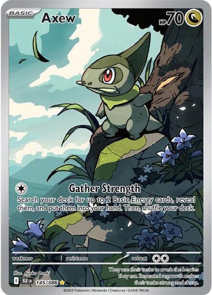 Axew 145/086 Holo Illustration Rare Black Bolt Pokemon Near Mint