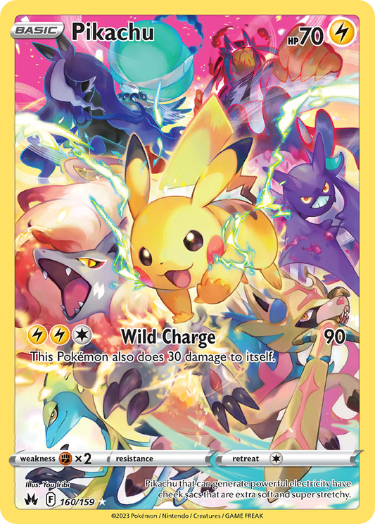 Pikachu 160/159 Secret Rare Crown Zenith Pokemon Holo Near Mint