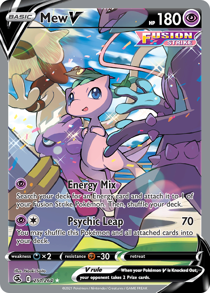 Mew V 251/264 Ultra Rare Fusion Strike Pokemon Near Mint