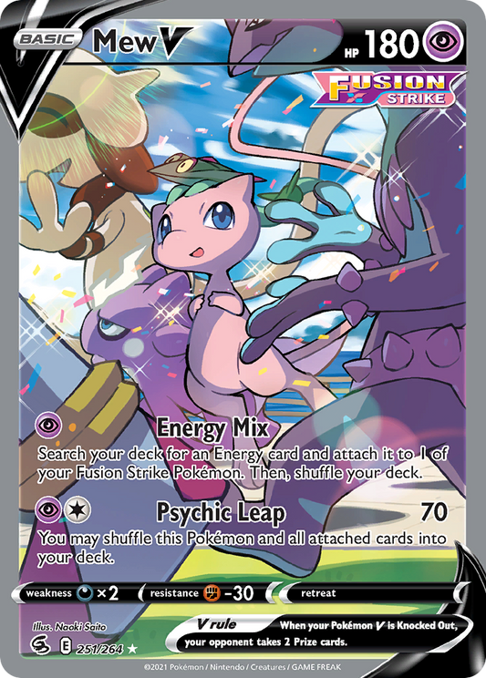 Mew V 251/264 Ultra Rare Fusion Strike Pokemon Near Mint