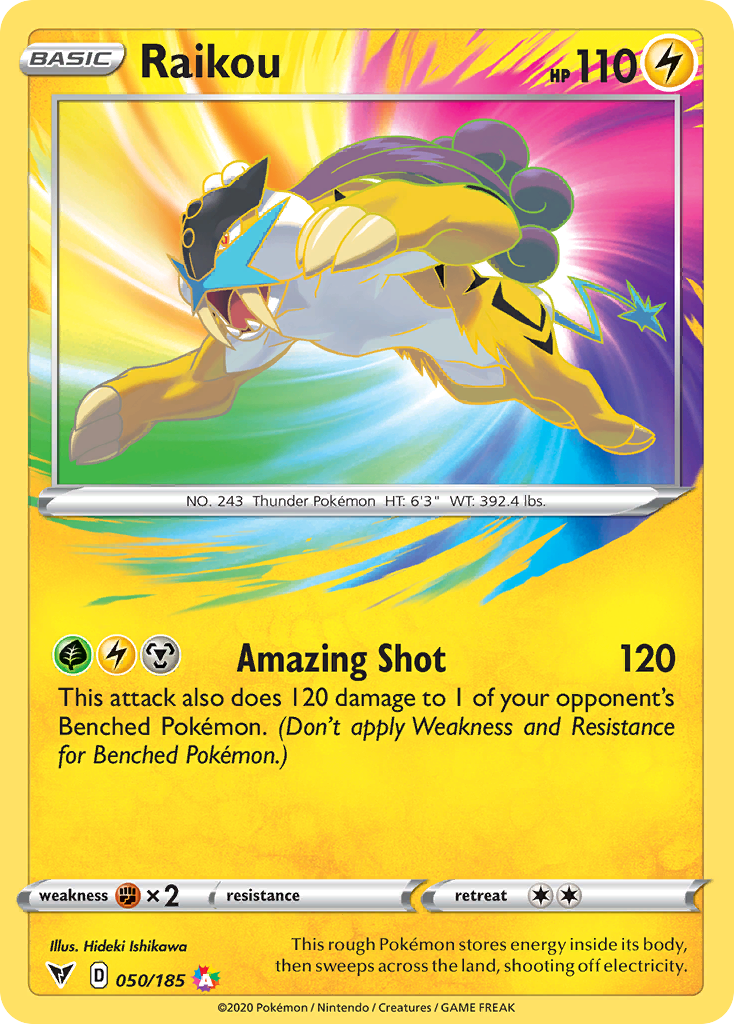 Raikou 050/185 Amazing Rare Vivid Voltage Pokemon Near Mint