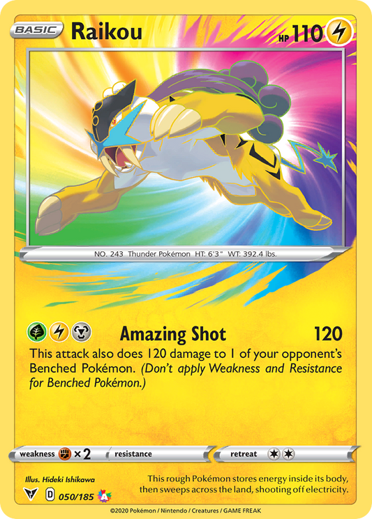 Raikou 050/185 Amazing Rare Vivid Voltage Pokemon Near Mint