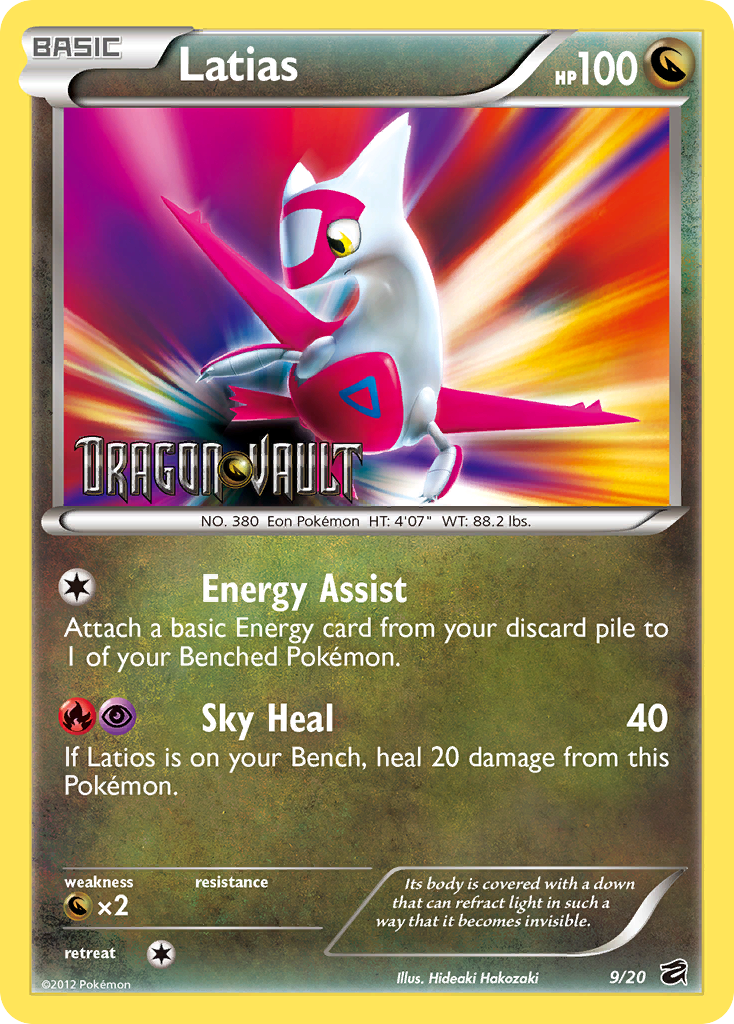 Latias 9/20 Holo Rare Dragon Vault Pokemon Holo Near Mint