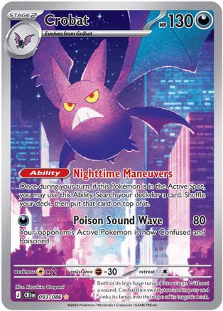 Crobat 093/086 Shiny Rare ME04: Chaos Rising Pokemon Near Mint