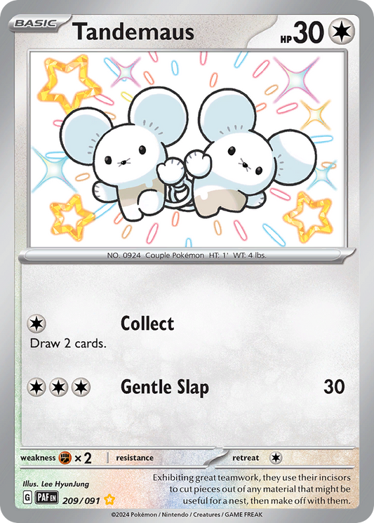 Tandemaus 209/091 Shiny Rare Paldean Fates Pokemon Near Mint