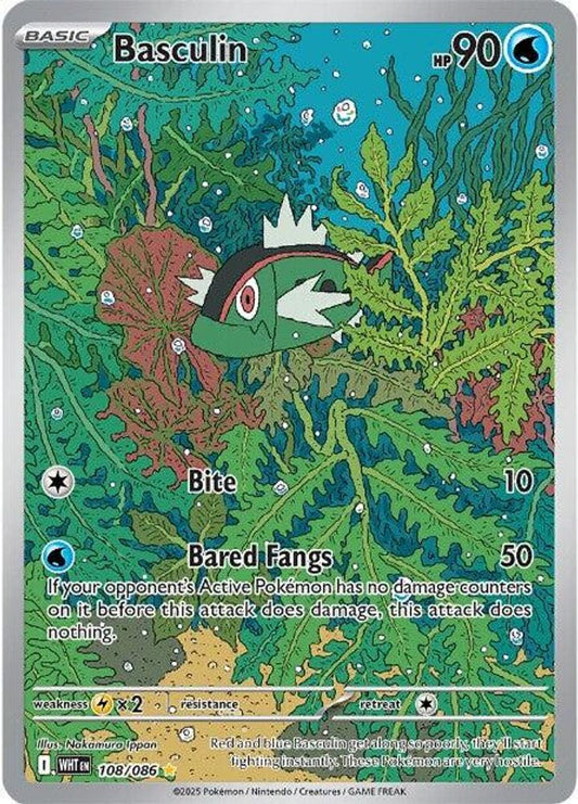 Basculin 108/086 Illustration Rare White Flare Pokemon Holo Near Mint