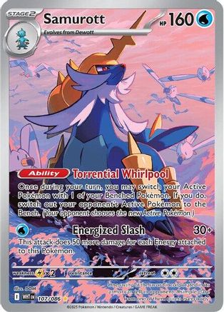 Samurott 107/086 Holo Illustration Rare White Flare Pokemon Holo Near Mint