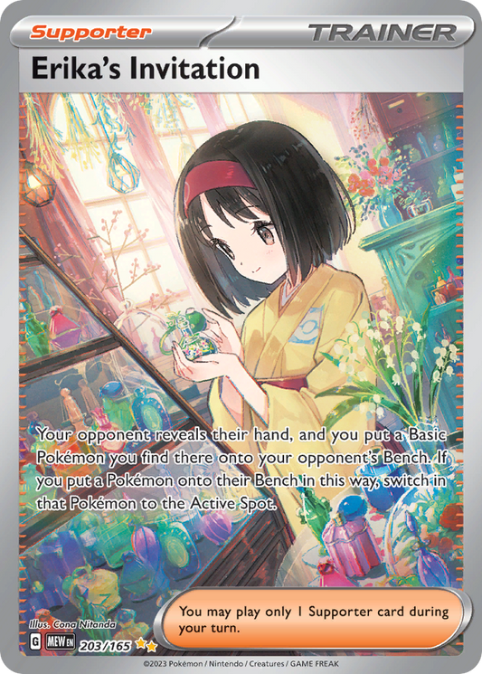 Erika's Invitation 203/165 Special Illustration Rare 151 Pokemon Holo Near Mint