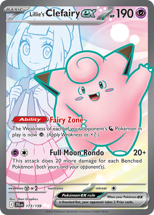 Lillie's Clefairy ex 173/159 Ultra Rare Journey Together Pokemon Holo Near Mint