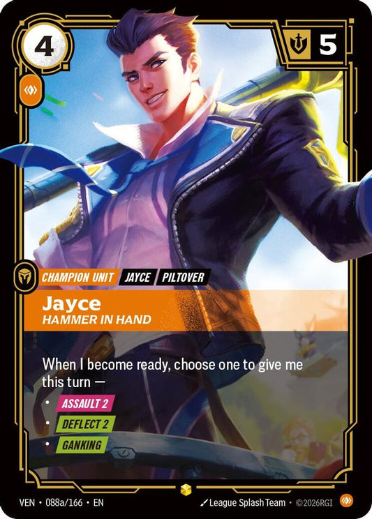 Jayce, Hammer in Hand (Alternate Art) 088A/166 Rare Vendetta Riftbound Foil NM