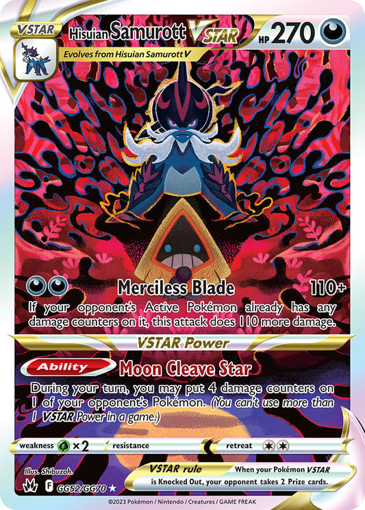 Hisuian Samurott VSTAR GG52/GG70 Holo Crown Zenith Galarian Gallery Pokemon DMG