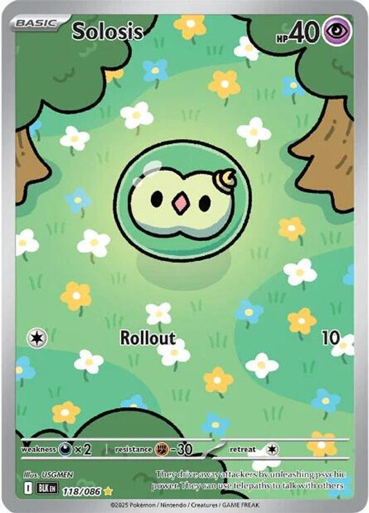 Solosis 118/086 Holo Illustration Rare Black Bolt Pokemon Near Mint