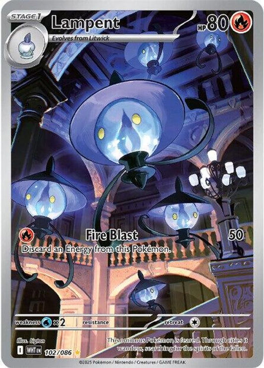 Lampent 102/086 Holo Illustration Rare White Flare Pokemon Near Mint