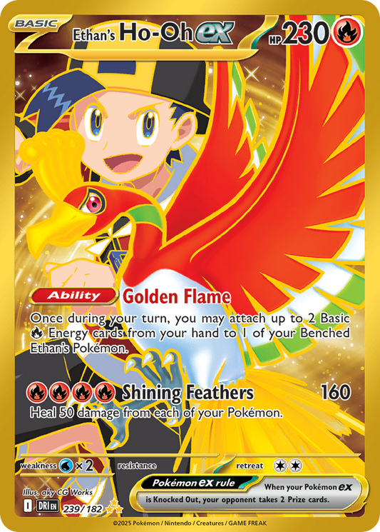 Ethan's Ho-Oh ex 239/182 Hyper Rare Destined Rivals Pokemon Holo Near Mint