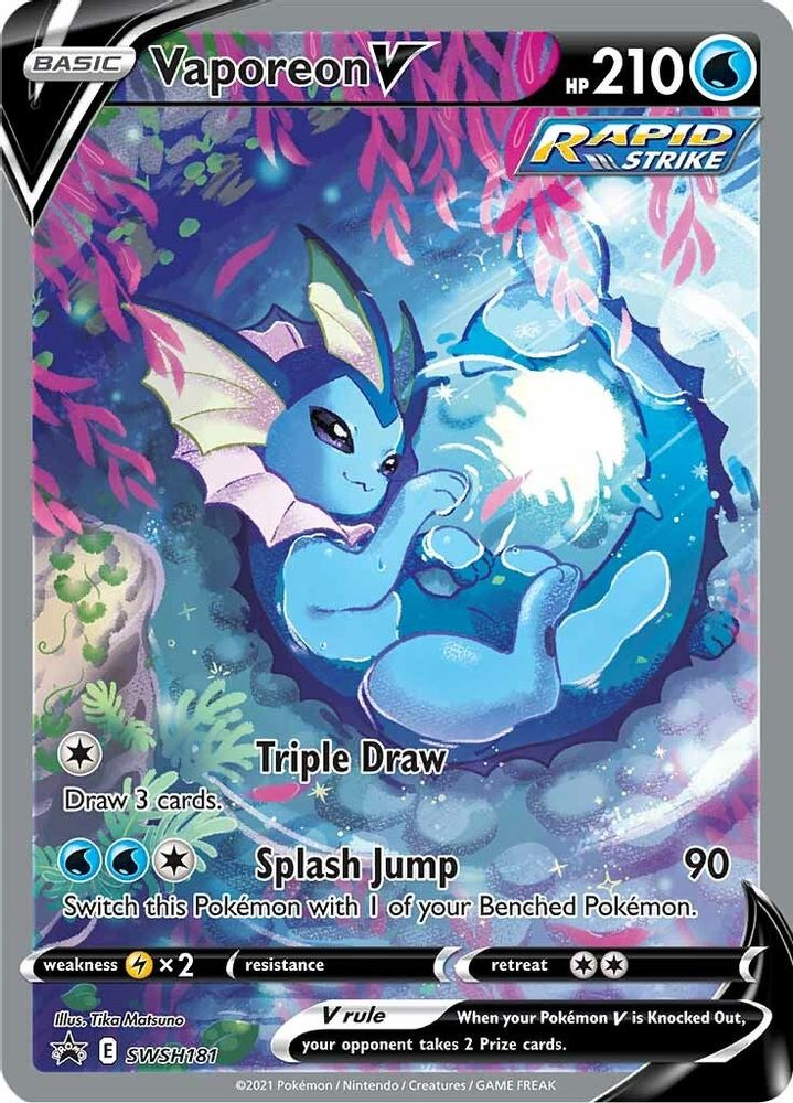 Vaporeon V SWSH181 Holo Promo Sword & Shield Promo Pokemon Near Mint