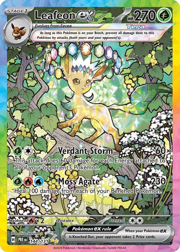 Leafeon ex 144/131 Holo Prismatic Evolutions Pokemon NM