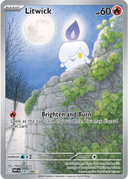 Litwick 101/086 Holo Illustration Rare White Flare Pokemon Near Mint