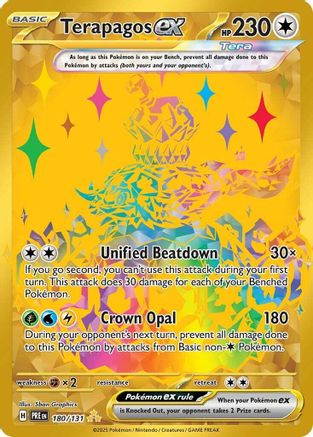 Terapagos ex 180/131 Holo Hyper Rare Prismatic Evolutions Pokemon Near Mint