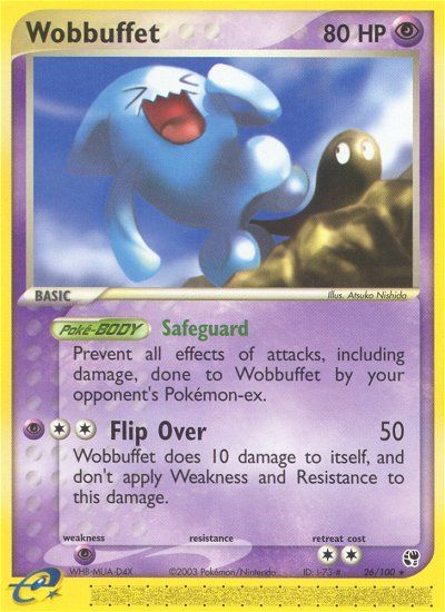 Wobbuffet 26/100 Rare Sandstorm Pokemon Reverse Holo Moderately Played