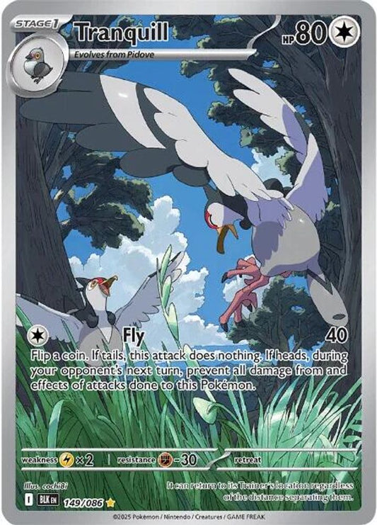 Tranquill 149/086 Holo Illustration Rare Black Bolt Pokemon Near Mint