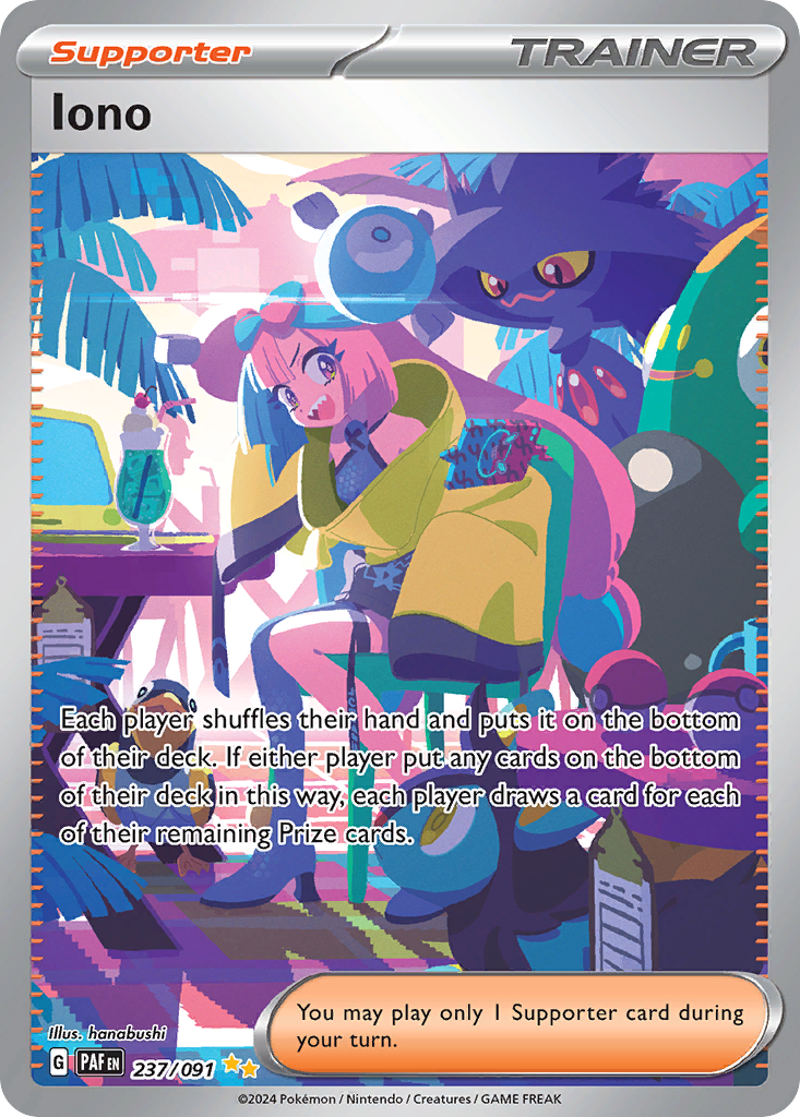 Iono 237/091 Special Illustration Rare Paldean Fates Pokemon Holo Near Mint