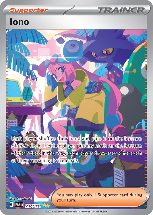 Iono 237/091 Special Illustration Rare Paldean Fates Pokemon Holo Near Mint