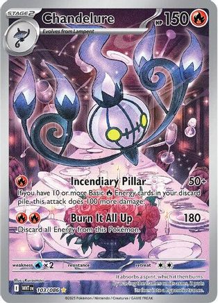 Chandelure 103/086 Holo Illustration Rare White Flare Pokemon Near Mint