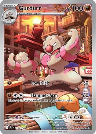 Gurdurr 126/086 Holo Illustration Rare Black Bolt Pokemon Near Mint