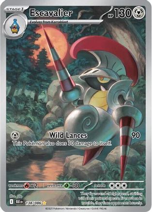 Escavalier 138/086 Holo Illustration Rare Black Bolt Pokemon Near Mint