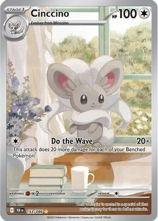 Cinccino 153/086 Holo Illustration Rare Black Bolt Pokemon Near Mint