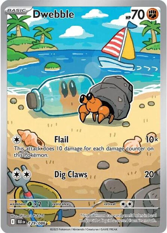Dwebble 129/086 Holo Illustration Rare Black Bolt Pokemon Near Mint