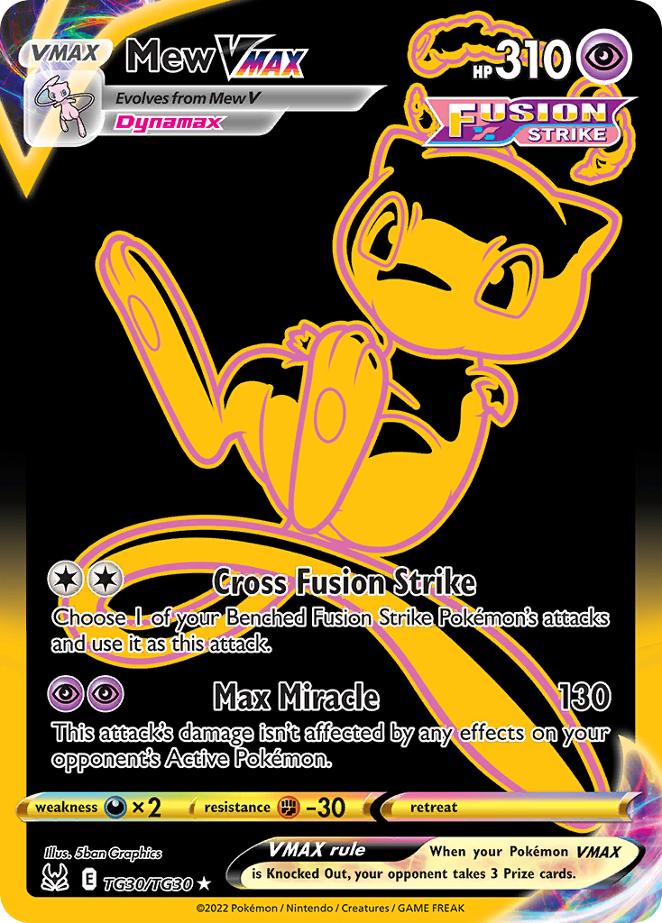 Mew VMAX TG30/TG30 Secret Rare Lost Origin Trainer Gallery Pokemon Near Mint