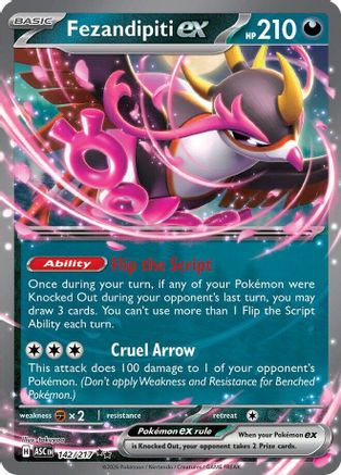 Fezandipiti ex 142/217 Double Rare Ascended Heroes Pokemon Near Mint