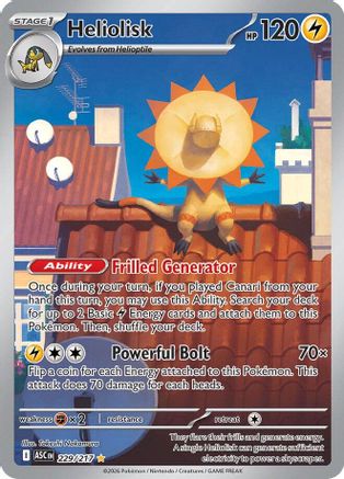 Heliolisk 229/217 Illustration Rare Ascended Heroes Pokemon Near Mint