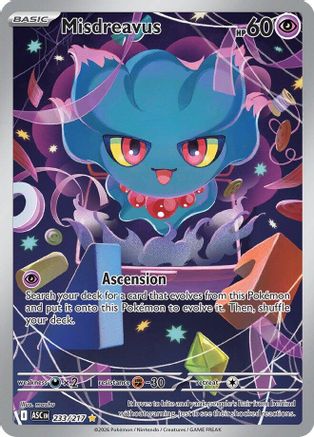 Misdreavus 233/217 Illustration Rare Ascended Heroes Pokemon Near Mint