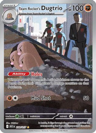 Team Rocket's Dugtrio 239/217 Illustration Rare Ascended Heroes Pokemon NM