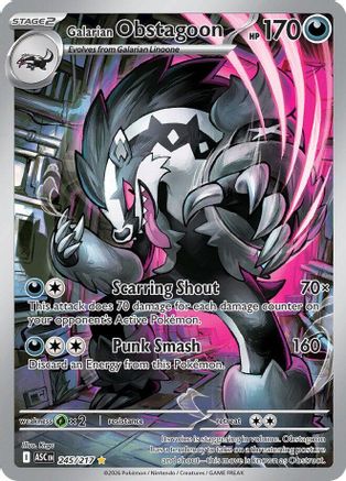 Galarian Obstagoon 245/217 Illustration Rare Ascended Heroes Pokemon Near Mint