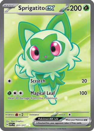 Sprigatito ex 251/217 Ultra Rare Ascended Heroes Pokemon Near Mint